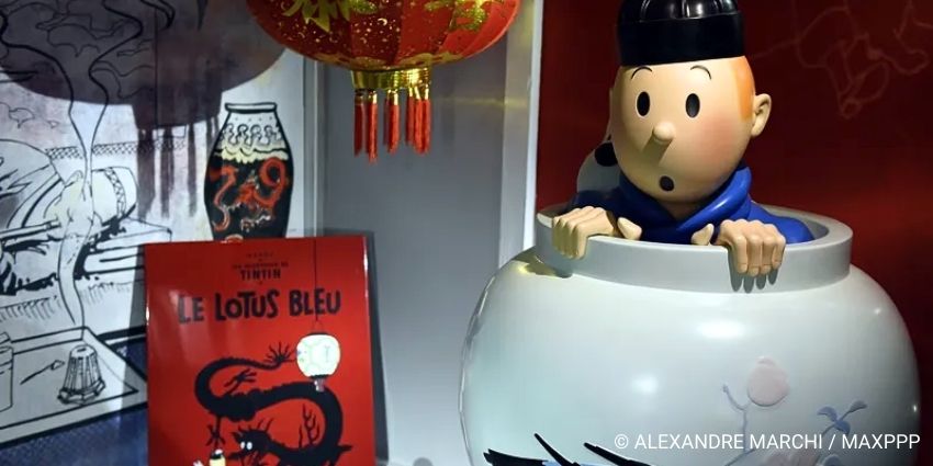 Tintin et Tchang au musée ds arts asiatiques Nice